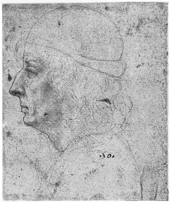 Framed Print : Portrait study of a man, 15th century(?) (1954). Artist: Leonardo da Vinci Framed Print : Portrait study of a man, 15th century(?) (1954). Artist: Leonardo da Vinci
