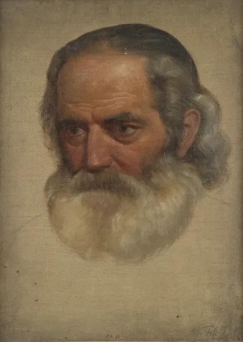 Framed Print : Portrait Study of an old Man, 1842. Creator: Adolph Tidemand