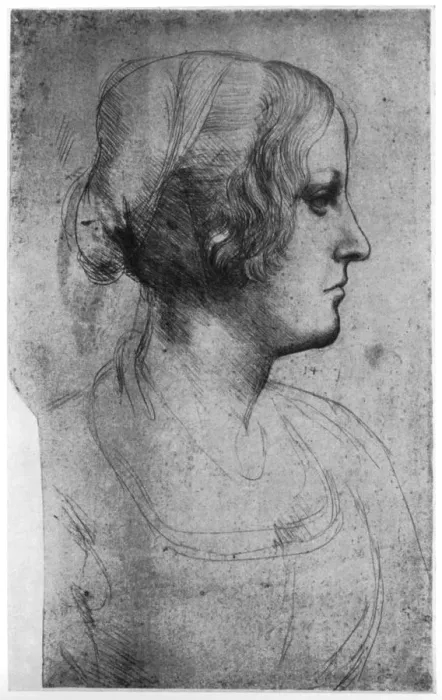 Framed Print : Portrait study of a young girls head, 15th century(?) (1954). Artist: Leonardo da Vinci Framed Print : Portrait study of a young girls head, 15th century(?) (1954). Artist: Leonardo da Vinci