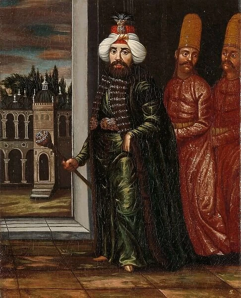 Portrait of Sultan Ahmed III, 1700-1737. Creator: Workshop of Jean Baptiste Vanmour