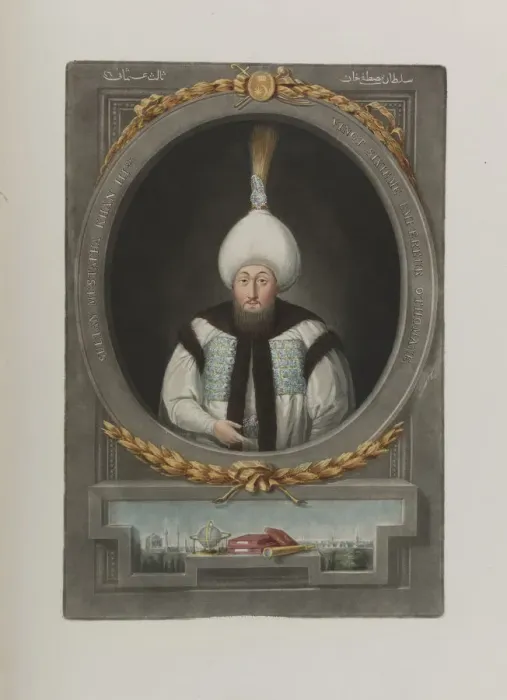Framed Print : Portrait of Sultan Mustafa III (1717-1774), 1815. Artist: Anonymous Framed Print : Portrait of Sultan Mustafa III (1717-1774), 1815. Artist: Anonymous