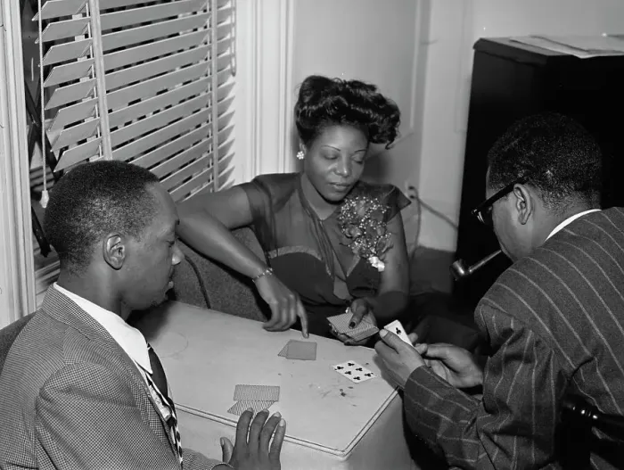 Framed Print : Portrait of Tadd Dameron, Mary Lou Williams, and Dizzy...Mary Lou Williams apartment, N.Y. 1947. Creator: William Paul Gottlieb Framed Print : Portrait of Tadd Dameron, Mary Lou Williams, and Dizzy...Mary Lou Williams apartment, N.Y. 1947. Creator: William Paul Gottlieb