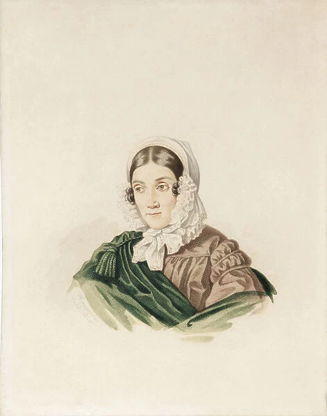 Portrait of Tatiana Petrovna Lvova (1789-1848), nee Poltoratskaya, 1830s. Creator: Hampeln