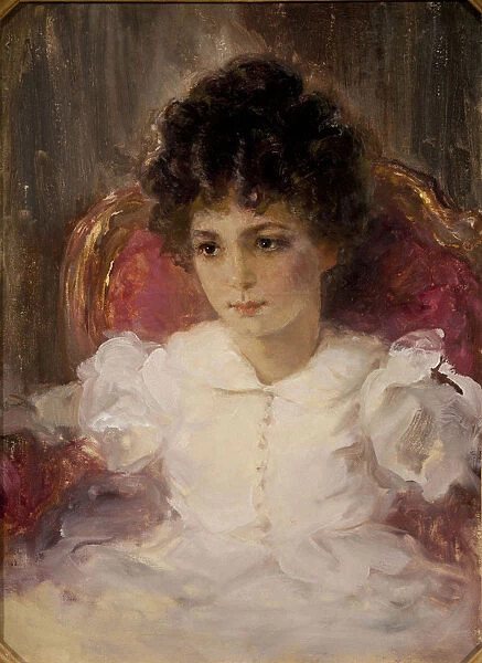 Portrait of Tatyana Sergeevna Khokhlova, nee Botkina (1897-1985) as Child. Artist: Serov, Valentin Alexandrovich (1865-1911)