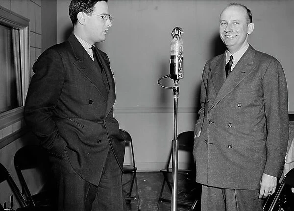 Portrait of Ted Weems and William P. Gottlieb, WINX, Washington, D.C. ca. 1940. Creator: Delia Potofsky Gottlieb