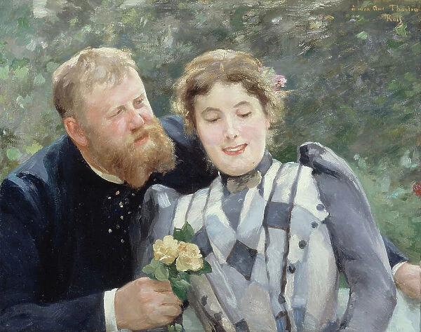 Portrait of Thaulow and his wife, 1890. Creator: Alfred Philippe Roll