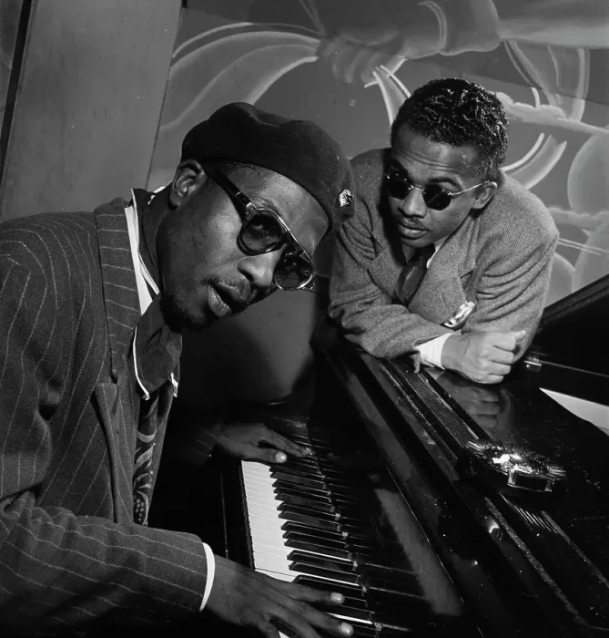 Framed Print : Portrait of Thelonious Monk and Howard McGhee, Minton's Playhouse, New York, N.Y. ca. Sept. 1947. Creator: William Paul Gottlieb Framed Print : Portrait of Thelonious Monk and Howard McGhee, Minton's Playhouse, New York, N.Y. ca. Sept. 1947. Creator: William Paul Gottlieb