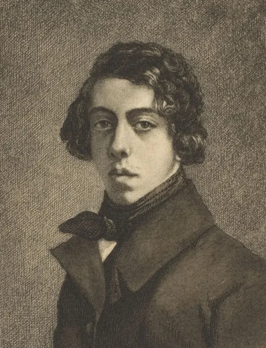 Framed Print : Portrait of Theodore Chasseriau, 1893. Creator: Felix Bracquemond Framed Print : Portrait of Theodore Chasseriau, 1893. Creator: Felix Bracquemond