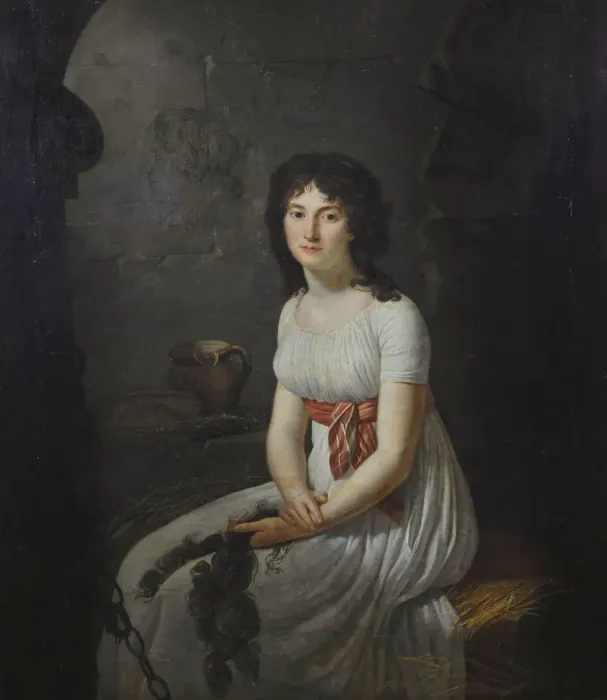 Framed Print : Portrait of Theresa Tallien (1773-1835) in a cell in La Force Prison, 1796 Framed Print : Portrait of Theresa Tallien (1773-1835) in a cell in La Force Prison, 1796