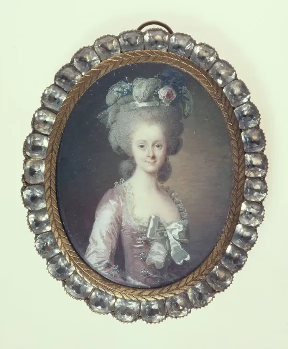 Framed Print : Portrait thought to be the Countess of Artois, c1775. Creators: Jean-Laurent Mosnier, Peter Adolf Hall Framed Print : Portrait thought to be the Countess of Artois, c1775. Creators: Jean-Laurent Mosnier, Peter Adolf Hall