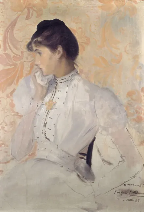 Framed Print : Portrait thought to be of Henriette Chabot, 1886. Creator: Jacques Emile Blanche Framed Print : Portrait thought to be of Henriette Chabot, 1886. Creator: Jacques Emile Blanche