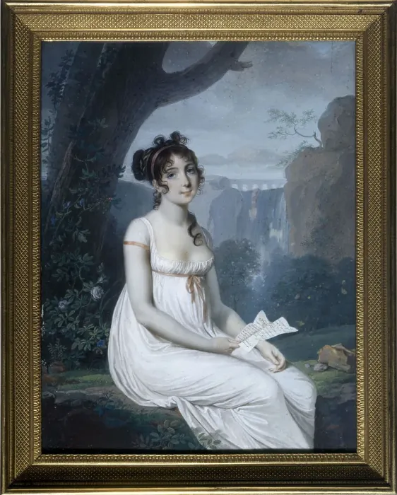 Framed Print : Portrait thought to be the singer Carolina Bianchi, c1806. Creator: Joseph Marie Bouton Framed Print : Portrait thought to be the singer Carolina Bianchi, c1806. Creator: Joseph Marie Bouton