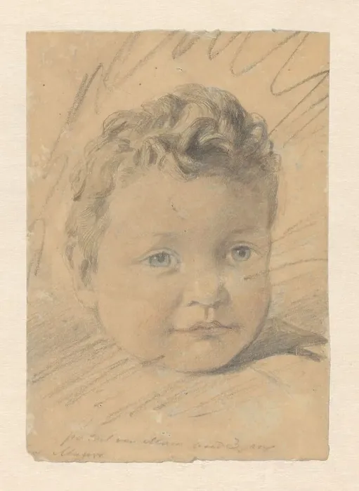 Framed Print : Portrait of a three-year-old child, 1848-1888. Creator: Anton Mauve Framed Print : Portrait of a three-year-old child, 1848-1888. Creator: Anton Mauve