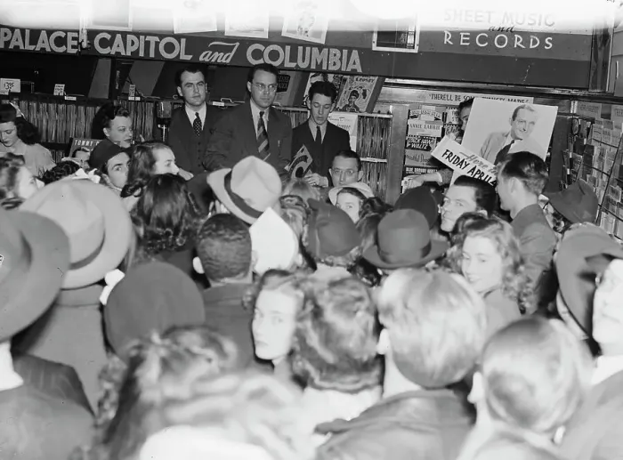Framed Print : Portrait of Tommy Dorsey, record store, Washington, D.C. 1938. Creator: William Paul Gottlieb Framed Print : Portrait of Tommy Dorsey, record store, Washington, D.C. 1938. Creator: William Paul Gottlieb
