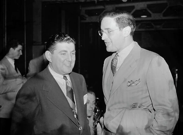 Portrait of Tony Pastor and William P. Gottlieb, Hotel Edison(?), New York, N.Y. 1946. Creator: Delia Potofsky Gottlieb