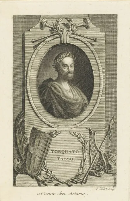 Framed Print : Portrait of Torquato Tasso (1544-1595), ca 1770. Creator: Savart, Pierre (1737-1780) Framed Print : Portrait of Torquato Tasso (1544-1595), ca 1770. Creator: Savart, Pierre (1737-1780)