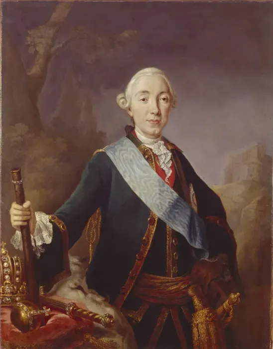 Framed Print : Portrait of the Tsar Peter III of Russia (1728-1762), 1761. Artist: Pfandzelt, Lucas Conrad (1716-1786) Framed Print : Portrait of the Tsar Peter III of Russia (1728-1762), 1761. Artist: Pfandzelt, Lucas Conrad (1716-1786)