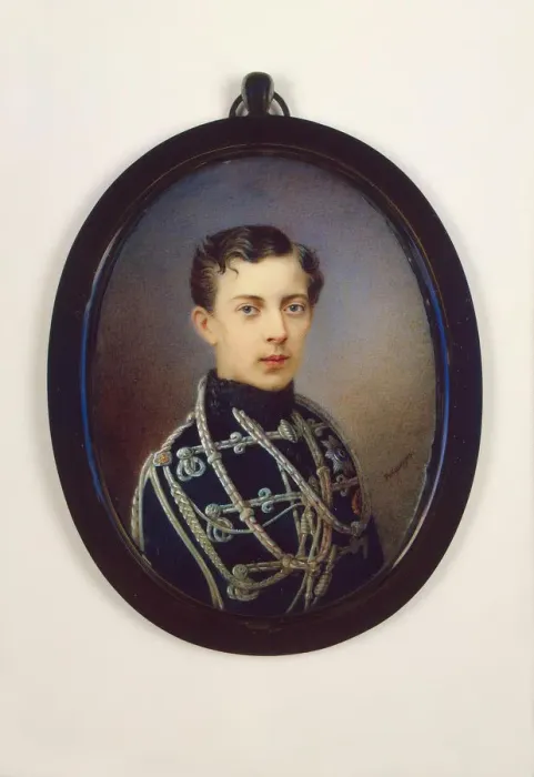 Framed Print : Portrait of Tsarevich Nicholas Alexandrovich of Russia (1843?1865), c. 1861. Artist: Rockstuhl, Alois Gustav (1798-1877) Framed Print : Portrait of Tsarevich Nicholas Alexandrovich of Russia (1843?1865), c. 1861. Artist: Rockstuhl, Alois Gustav (1798-1877)