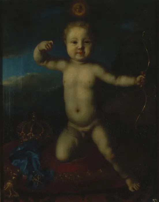 Framed Print : Portrait of Tsarevich Peter Petrovich of Russia (1715-1719) as Cupid. Artist: Caravaque, Louis (1684-1754) Framed Print : Portrait of Tsarevich Peter Petrovich of Russia (1715-1719) as Cupid. Artist: Caravaque, Louis (1684-1754)