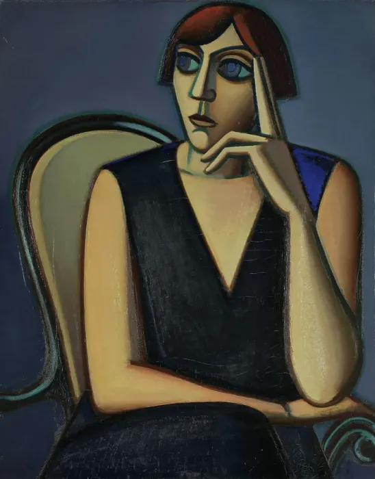 Framed Print : Portrait of Tusnelda Sanders, 1928. Creator: Vilhelm Lundstrom