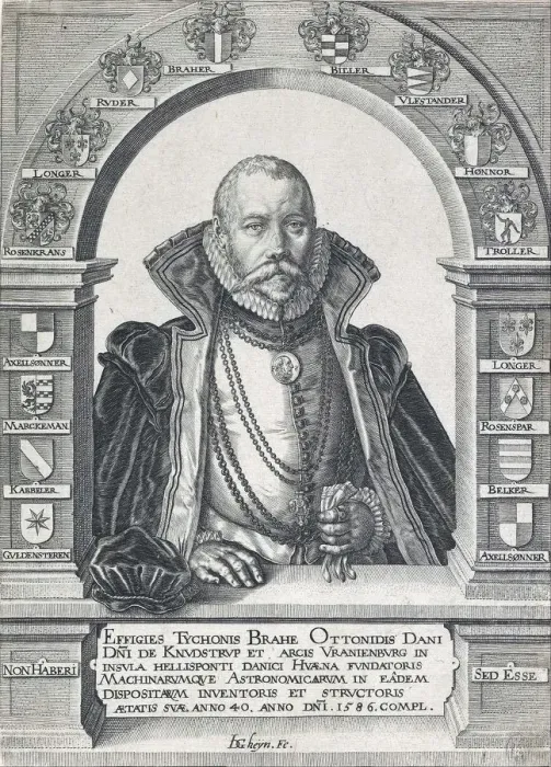 Framed Print : Portrait of Tycho Brahe (1546 - 1601), pub. 1586. Creator: Jacob de Gheyn after Framed Print : Portrait of Tycho Brahe (1546 - 1601), pub. 1586. Creator: Jacob de Gheyn after