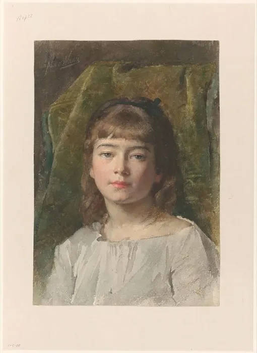 Framed Print : Portrait of an unknown girl, 1865-1892. Creator: Nicolaes van der Waay Framed Print : Portrait of an unknown girl, 1865-1892. Creator: Nicolaes van der Waay