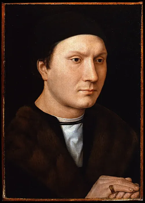 Framed Print : Portrait of an Unknown Man, ca 1485. Artist: Memling, Hans (1433 / 40-1494) Framed Print : Portrait of an Unknown Man, ca 1485. Artist: Memling, Hans (1433 / 40-1494)