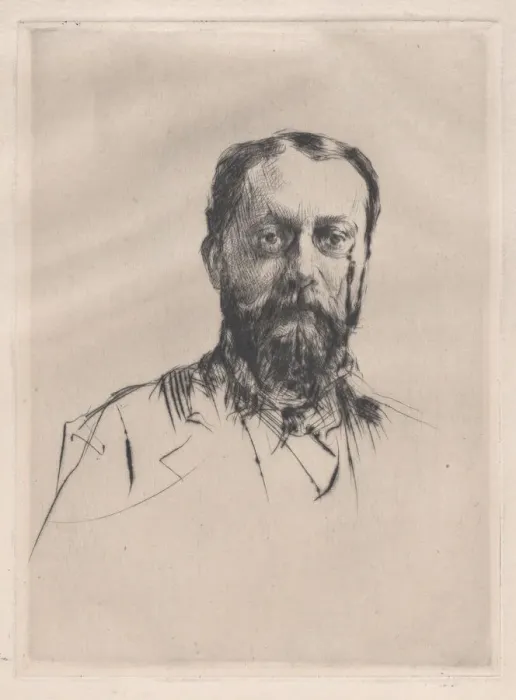 Framed Print : Portrait of an unknown man, late 19th century. Creator: Marcellin-Gilbert Desboutin Framed Print : Portrait of an unknown man, late 19th century. Creator: Marcellin-Gilbert Desboutin