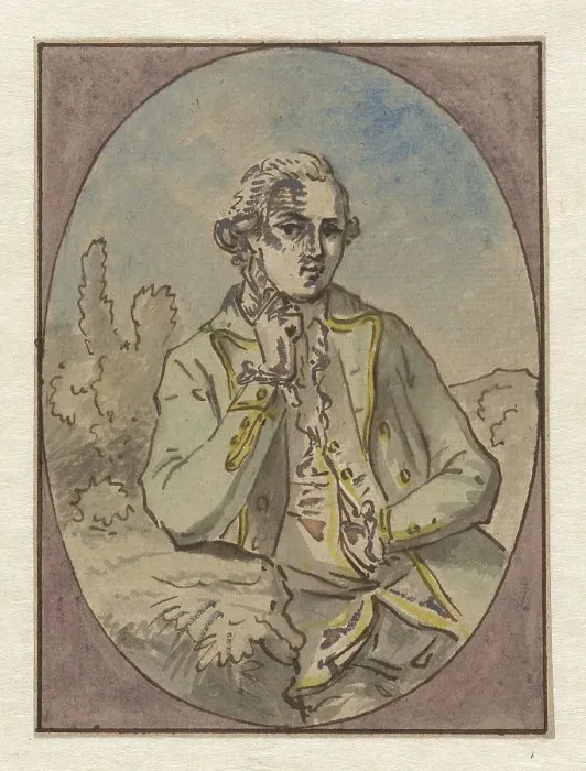 Framed Print : Portrait of unknown man, in oval frame, c.1752-c.1819. Creator: Juriaan Andriessen Framed Print : Portrait of unknown man, in oval frame, c.1752-c.1819. Creator: Juriaan Andriessen