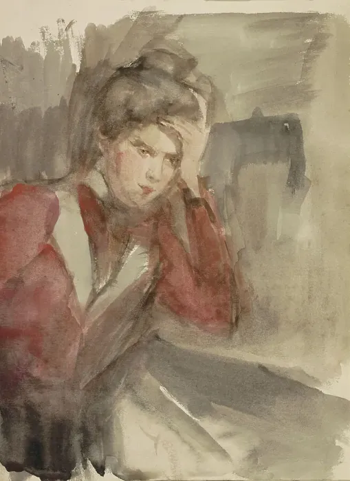 Framed Print : Portrait of an unknown young woman, c. 1890-c. 1920. Creator: Isaac Lazerus Israels Framed Print : Portrait of an unknown young woman, c. 1890-c. 1920. Creator: Isaac Lazerus Israels