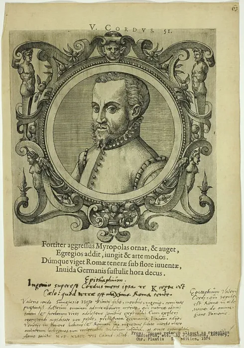 Framed Print : Portrait of V. Cordus, published 1574. Creators: Unknown, Johannes Sambucus Framed Print : Portrait of V. Cordus, published 1574. Creators: Unknown, Johannes Sambucus