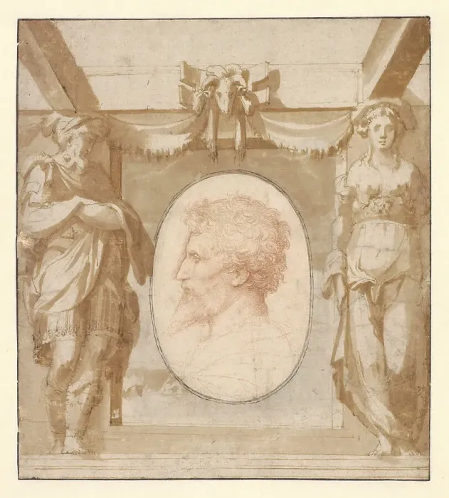 Framed Print : Portrait of Valerio Belli, ca 1521-1525. Creator: Parmigianino (1503-1540) Framed Print : Portrait of Valerio Belli, ca 1521-1525. Creator: Parmigianino (1503-1540)