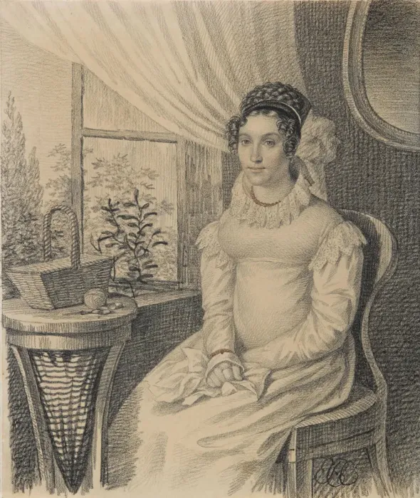 Framed Print : Portrait of Varvara Alexandrovna Korsakova, Early 1820s. Creator: Hampeln, Carl Framed Print : Portrait of Varvara Alexandrovna Korsakova, Early 1820s. Creator: Hampeln, Carl