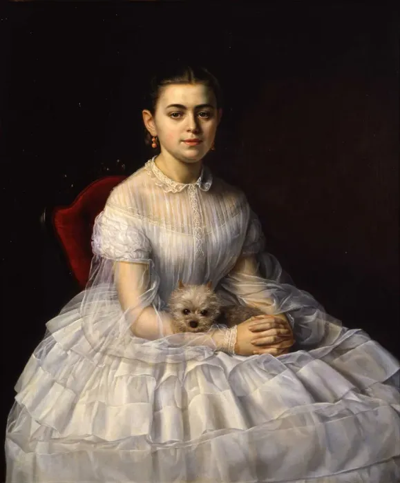 Framed Print : Portrait of Varvara Alexandrovna Morozova, nee Khludova (1848-1917), 1865. Creator: Zavaruev Framed Print : Portrait of Varvara Alexandrovna Morozova, nee Khludova (1848-1917), 1865. Creator: Zavaruev