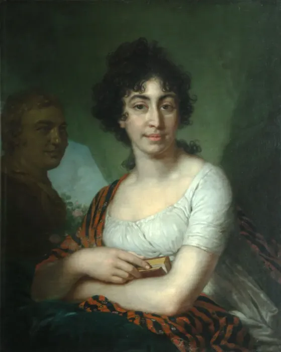 Framed Print : Portrait of Varvara Monycharova (Arapetova?). Artist: Borovikovsky, Vladimir Lukich (1757-1825) Framed Print : Portrait of Varvara Monycharova (Arapetova?). Artist: Borovikovsky, Vladimir Lukich (1757-1825)