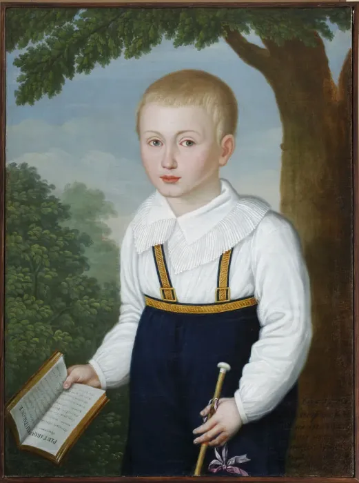Framed Print : Portrait of Vasily Engelhardt (1814-1868) as child, with a book of Plutarch Framed Print : Portrait of Vasily Engelhardt (1814-1868) as child, with a book of Plutarch