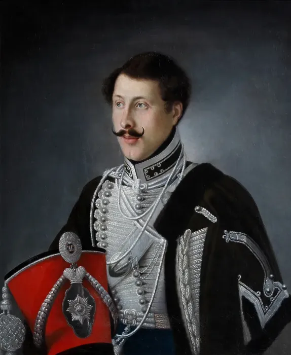 Framed Print : Portrait of Vasily Pavlovich Golovin (1805-1846), 1827. Artist: Mylnikov, Nikolai Dmitrievich (1797-1842) Framed Print : Portrait of Vasily Pavlovich Golovin (1805-1846), 1827. Artist: Mylnikov, Nikolai Dmitrievich (1797-1842)