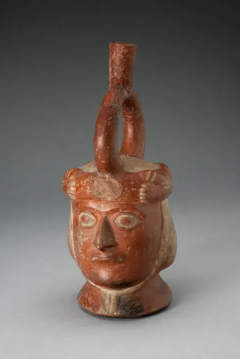 Framed Print : Portrait Vessel with Feline Headdress [Head of Feline is Missing], 100 B. C.  /  A. D. 500