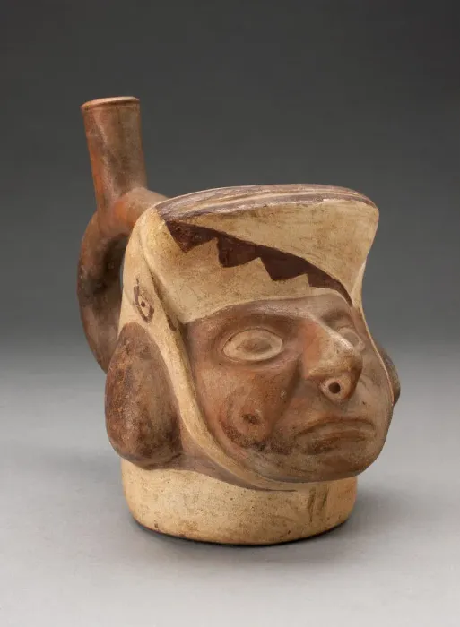 Framed Print : Portrait Vessel of a Figure with a Squared Headdress, 100 B. C. / A. D. 500. Creator: Unknown Framed Print : Portrait Vessel of a Figure with a Squared Headdress, 100 B. C. / A. D. 500. Creator: Unknown
