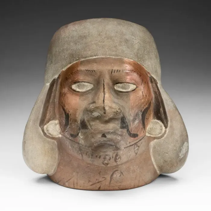 Framed Print : Portrait Vessel of a Young Man with a Scarred Lip, 100 B. C.  /  A. D. 500. Creator: Unknown