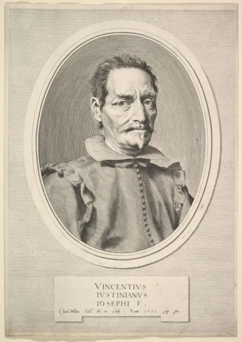 Framed Print : Portrait of Vicenzo Giustiniani, 1631. Creator: Claude Mellan Framed Print : Portrait of Vicenzo Giustiniani, 1631. Creator: Claude Mellan