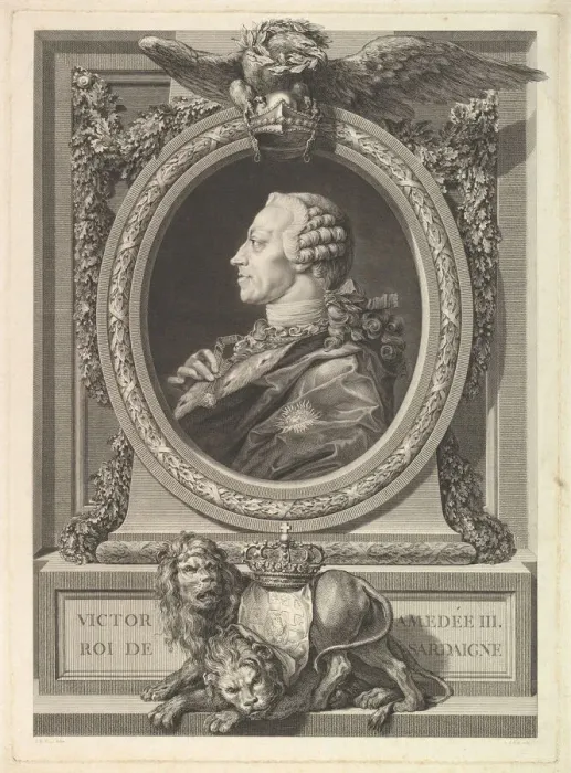 Framed Print : Portrait of Victor Amadeus III, King of Sardinia, 1777. Creator: Augustin de Saint-Aubin Framed Print : Portrait of Victor Amadeus III, King of Sardinia, 1777. Creator: Augustin de Saint-Aubin