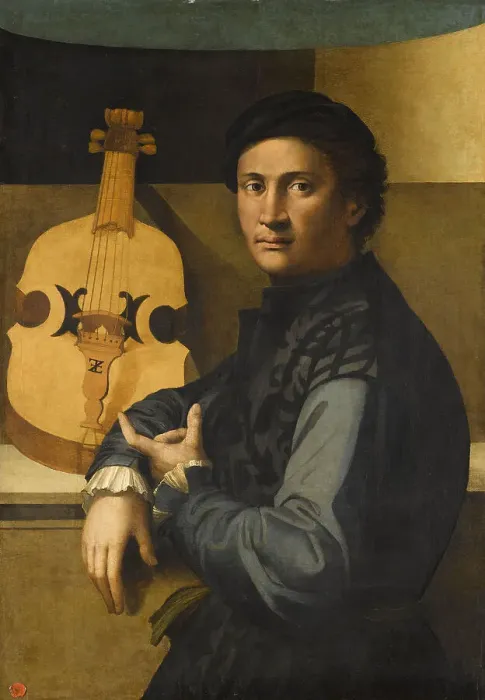 Framed Print : Portrait of a viola player. Artist: Zacchia, Paolo, the Elder (1490-1561) Framed Print : Portrait of a viola player. Artist: Zacchia, Paolo, the Elder (1490-1561)