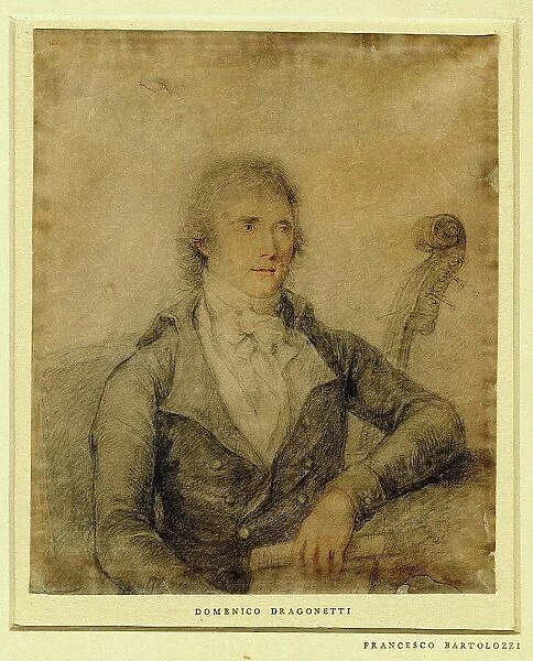 Portrait of the violinist Domenico Dragonetti (1763-1846), c. 1795. Creator: Bartolozzi, Francesco (1728-1813)