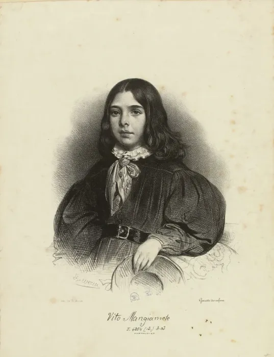 Framed Print : Portrait of Vito Mangiamele (1827-1897), 1839. Creator: Deveria
