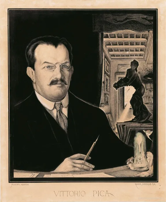 Framed Print : Portrait of Vittorio Pica, 1912. Creator: Martini, Alberto (1876-1954) Framed Print : Portrait of Vittorio Pica, 1912. Creator: Martini, Alberto (1876-1954)