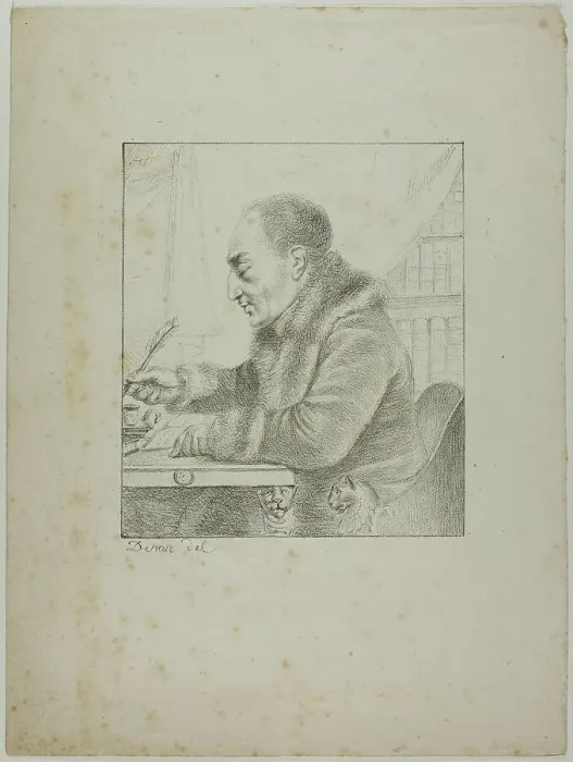 Framed Print : Portrait of Volney Dipping his Pen, 1817–20. Creator: Vivant Denon Framed Print : Portrait of Volney Dipping his Pen, 1817–20. Creator: Vivant Denon