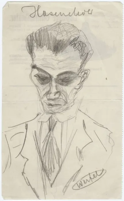 Framed Print : Portrait of Walter Hasenclever (1890-1940), Early 1930s. Artist: Werfel, Franz (1890-1945) Framed Print : Portrait of Walter Hasenclever (1890-1940), Early 1930s. Artist: Werfel, Franz (1890-1945)