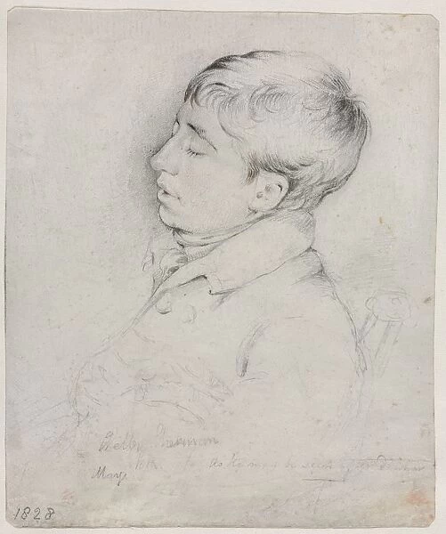 A Portrait of Welby Sherman Asleep in a Chair, 1828. Creator: George Richmond (British, 1809-1896)