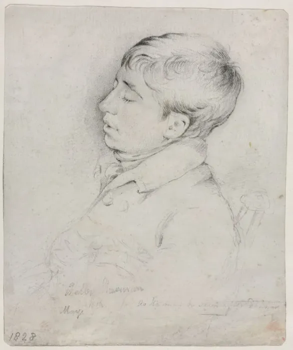 Framed Print : A Portrait of Welby Sherman Asleep in a Chair, 1828. Creator: George Richmond (British, 1809-1896) Framed Print : A Portrait of Welby Sherman Asleep in a Chair, 1828. Creator: George Richmond (British, 1809-1896)